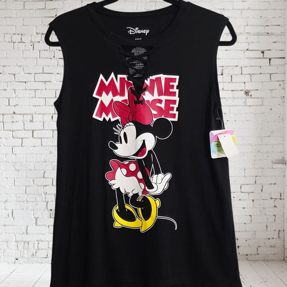 Disney Tops - Disney Minnie Mouse Girls Black Tank Top M 7\8